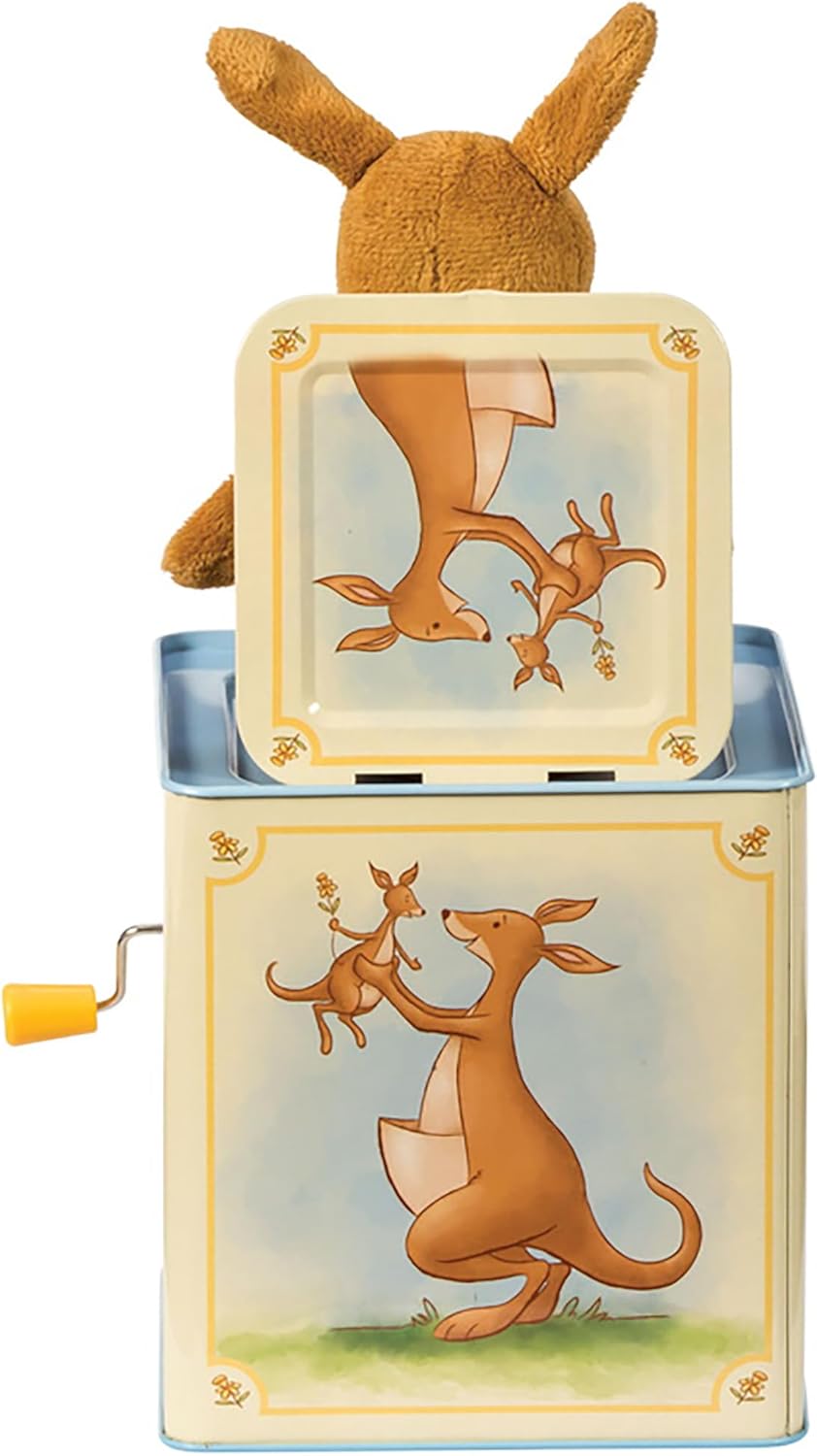 Schylling: Jack in Box - Kangaroo - Classic Pop-Up Music Toy. Momma & Baby Joey Finger Puppet. Plays Song Pop Goes The Weasel. Toddler & Kids 18mo+ - Image 2