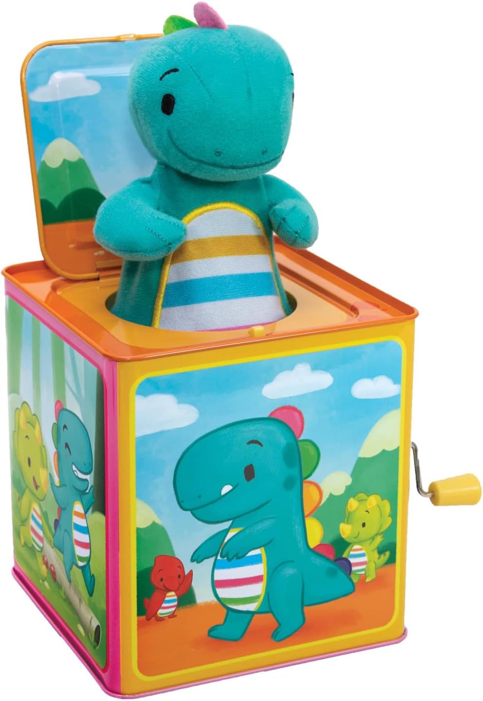 Schylling Brand Baby Dino Jack in The Box - Classic Tin Musical Popping Toy - Ages 18 Months to 4 Years - Image 2